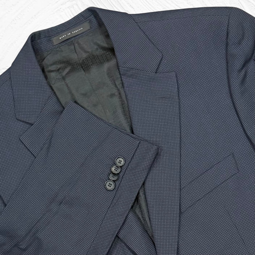 Hugo Boss Pasini2 Blue Birdseye Blazer 42S Guabello Italian Fabric 2BTN *flaw*